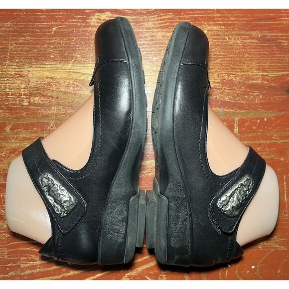 Gravity Defyer Black Leather Adjustable Slip On Maryjanes Shoes Women's … - Picture 3 of 9